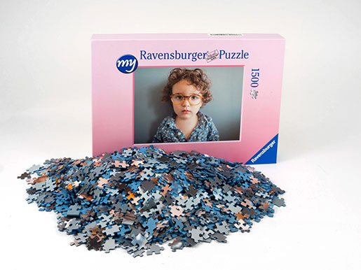 1500 pieces photo puzzle box and puzzle pieces